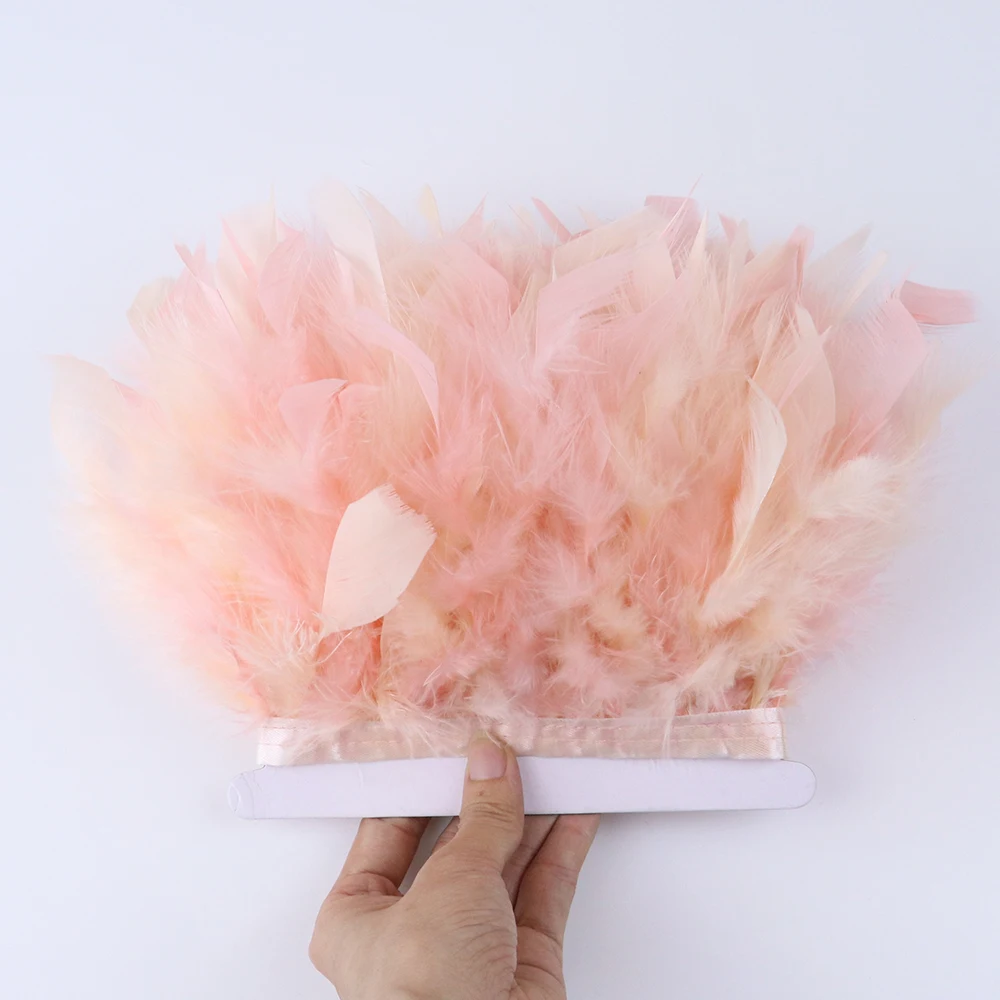 Двухцветная Кольцевая вспышка перо индейки лентой отделка на стопу длиной от 10