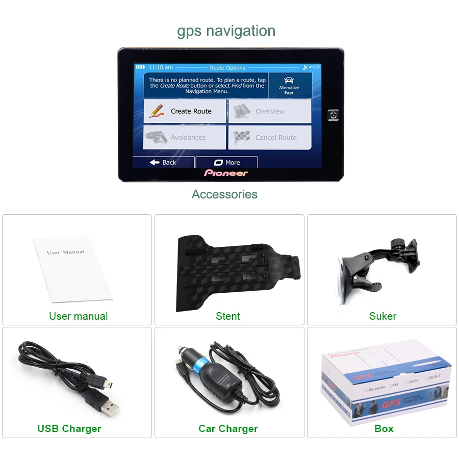 7 дюймовый емкостный экран DDR 512M ROM 8 ГБ Автомобильный GPS навигатор Android 4.4.2 WIFI