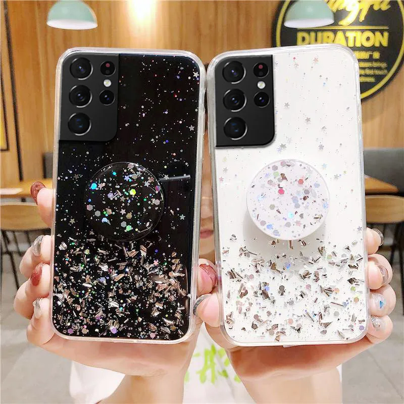 

Luxury Glitter Case For Samsung S21 Ultra Case Samsung S20 FE S21 S10 S8 S9 Plus Galaxy Note 20 Ultra 8 9 10 Plus Holder Covers