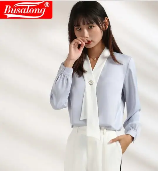 Новинка женская рубашка с длинным рукавом новая осенняя модная Элегантная