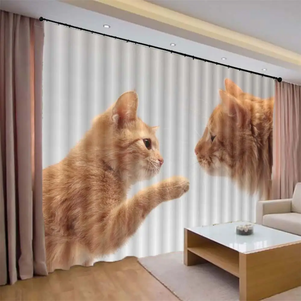 Оконная занавеска для гостиной 3d с животными Современная украшения дома новый