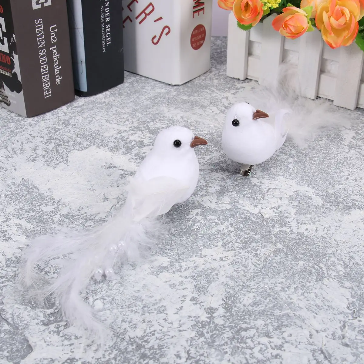 Искусственные Птицы из пенопласта 4 шт. Белые птицы для украшения дома бонсай