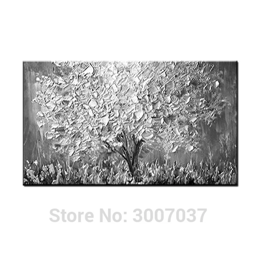 Новый ручной работы большой современный холст Картина маслом нож золотое дерево