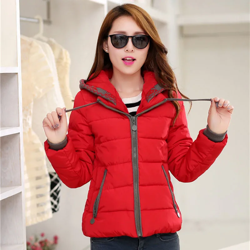 Короткая зимняя и осенняя куртка женская парка пуховое пальто 2019 теплая толстая