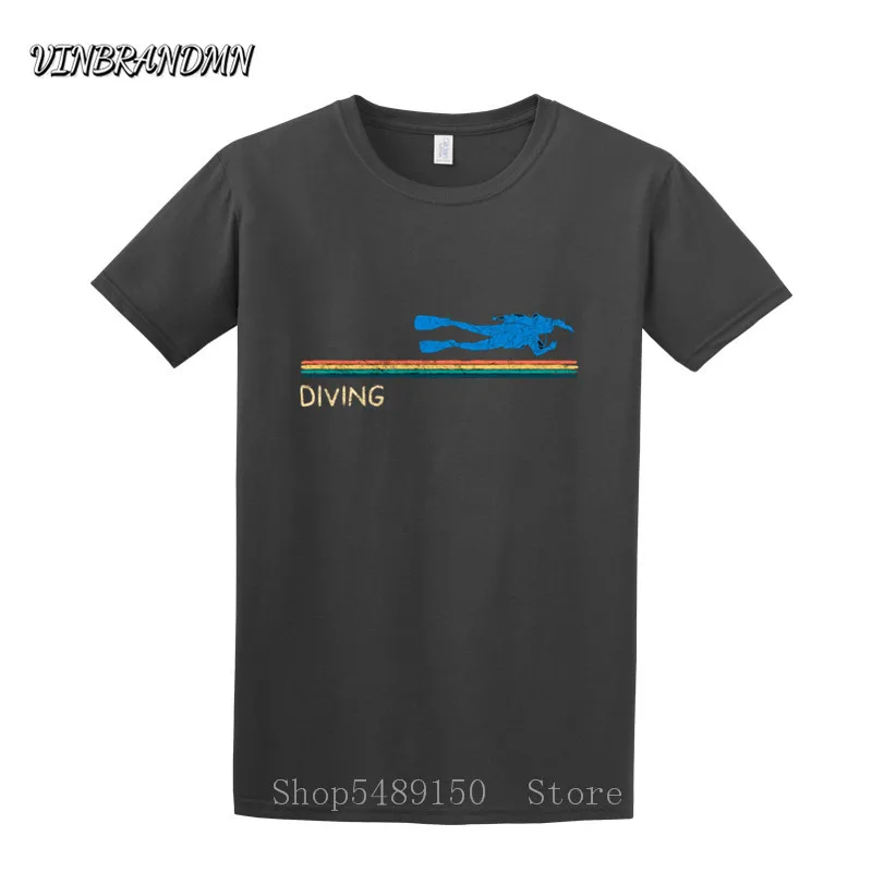 Популярная крутая футболка из органического хлопка для дайвинга с аквалангом |
