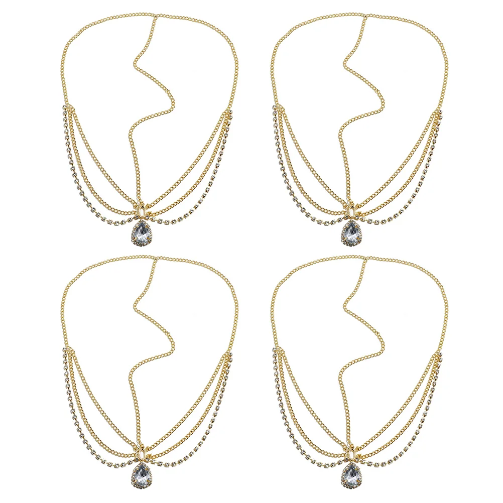 

4 шт. Стразы цепочка на голову ювелирные изделия Свадебные аксессуары для волос