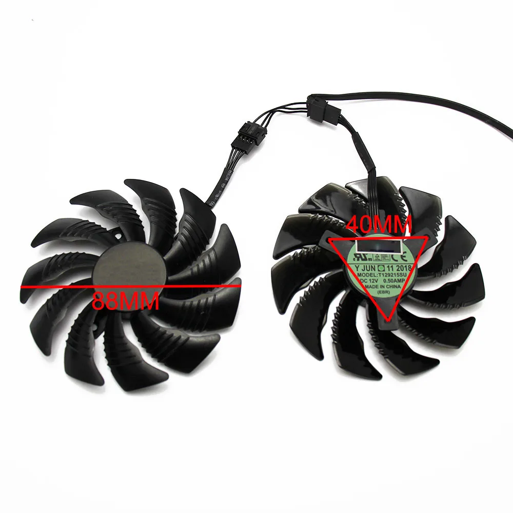 T129215SU 88 мм GPU кулер для видеокарты вентилятор REDEON AORUS RX580/570 GIGABYTE GV RX570AORUS RX580AORUS карт