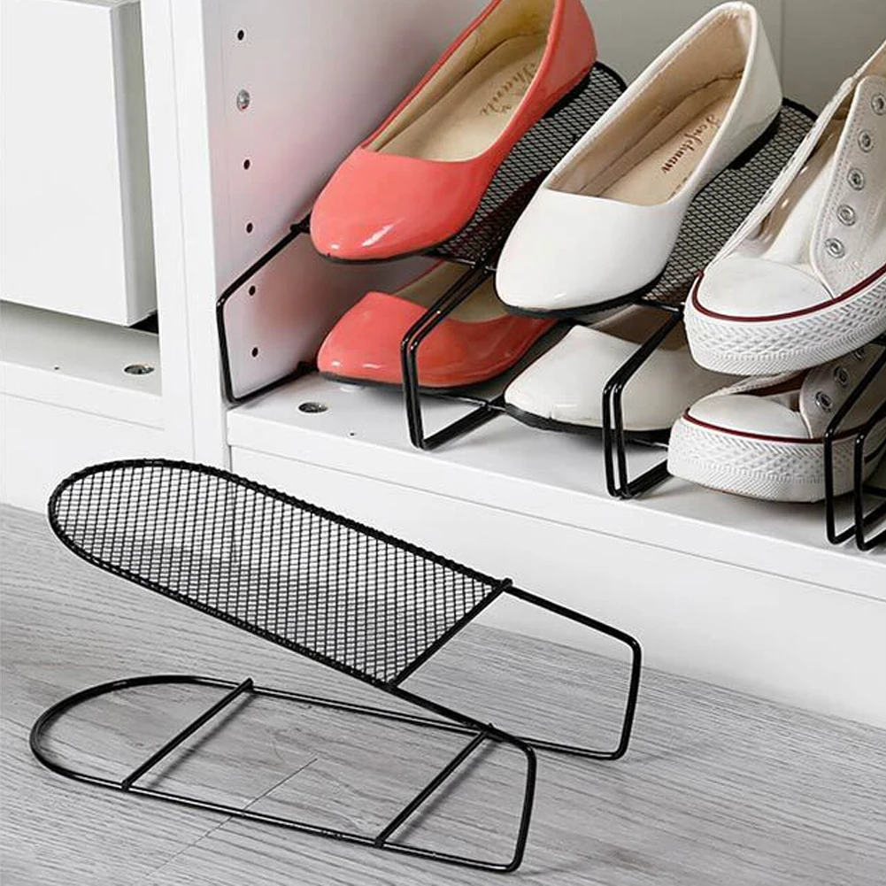 

Shoe Rack Iron Organizer Adjustable Double Layer Shoes Stacker Space Saver Shoes Rack Holder For Bedroom Shoes Storage Tools
