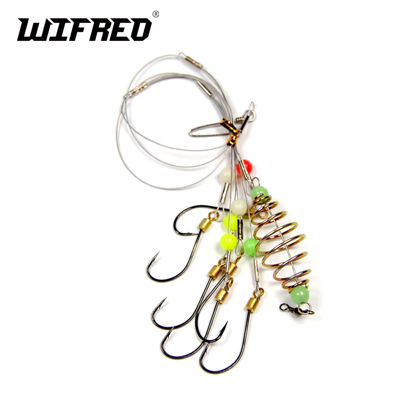 10 упаковок Новый нержавеющая проволока плеча полюс крюк Sabiki рог с Lumo бусины