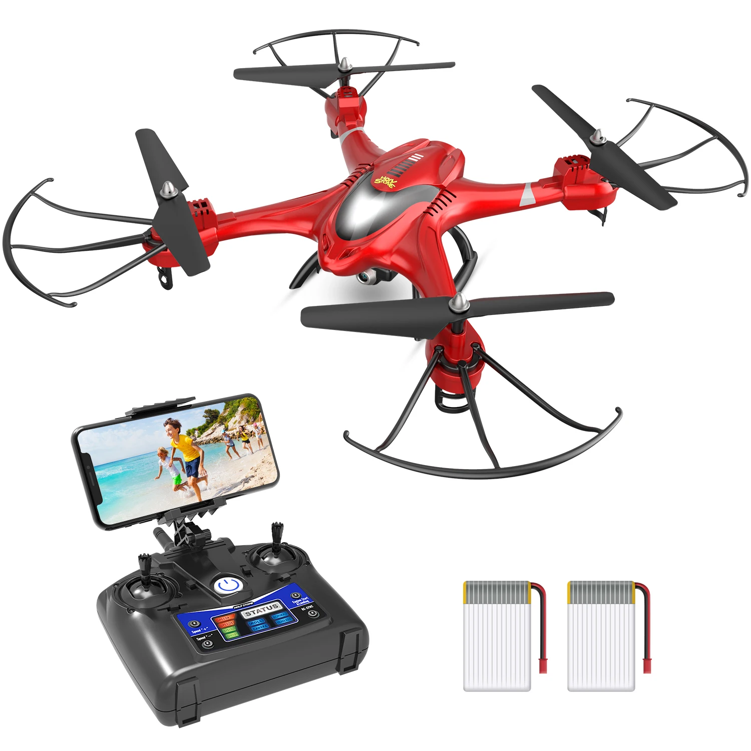 

Holy Stone HS200 FPV Drone with Camera 720P HD Live Video RC Wifi Quadcopter with Voice & App Control, Altitude Hold, 3D Flip an