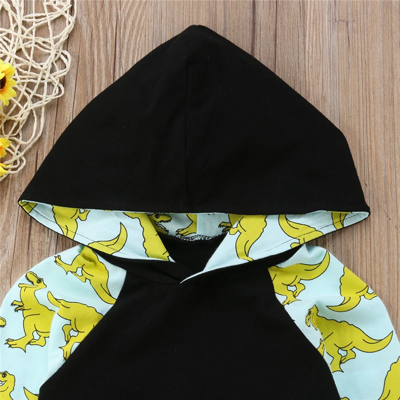 2020 new autumn baby Boy's Two Piece Set Dinosaur Pullover Hoodie for Toddlers Infant's Printed Striped Trousers casual outfit
