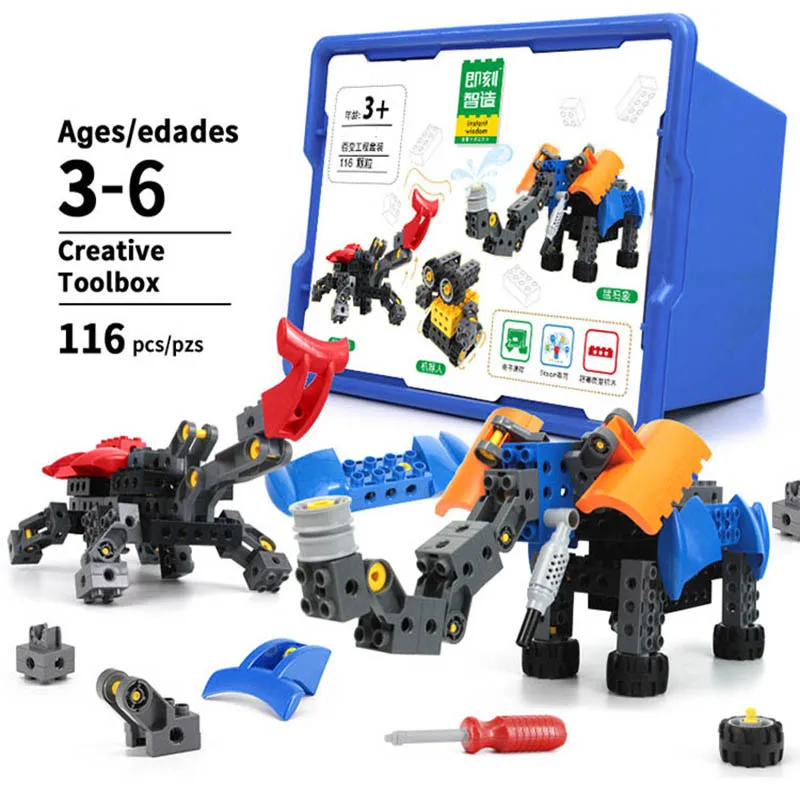 

95-116Pcs Large Particles Engineering 45002 Tech Machines Building Blocks Set Compatible with 9206 Educational Dacta Kit