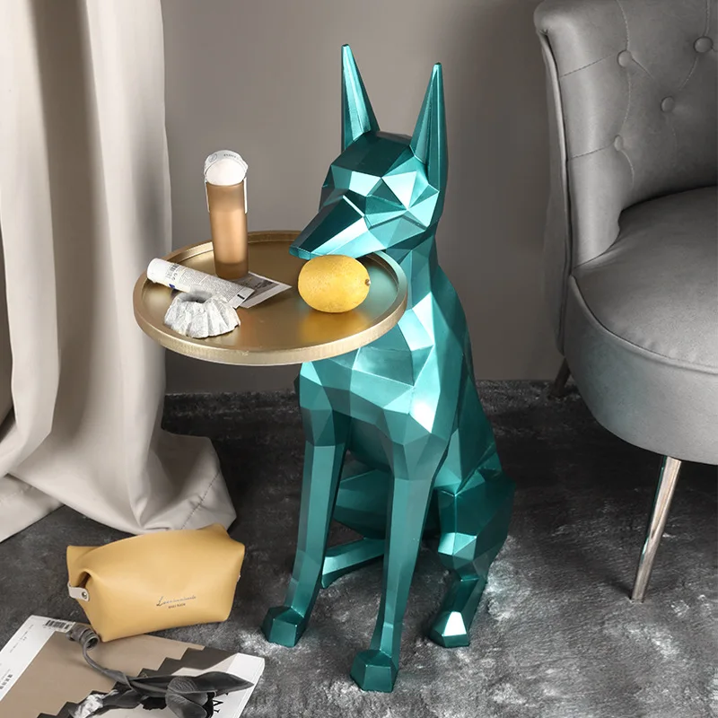 

3D Floor dog Coffee table tray Furniture home decor Portable mobile small side table storage tray coffee table for living room