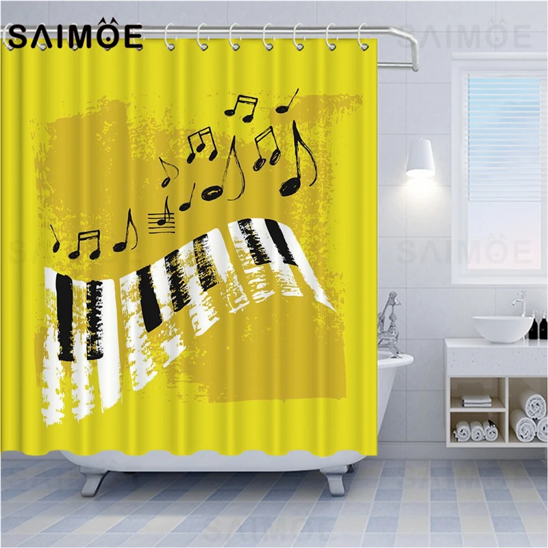 SAIMOE клавиша для фортепиано занавеска душа водонепроницаемая любителей музыки