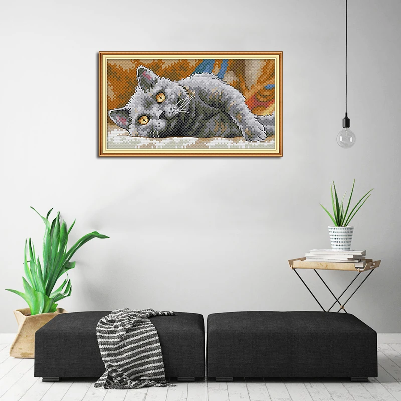 Набор для вышивки крестиком Joy Sunday набор рукоделия с черным котом DMC 11 и 14CT