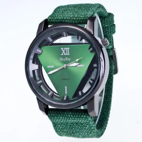 2020 новые мужские часы характерный треугольный циферблат льняной ремешок удобный