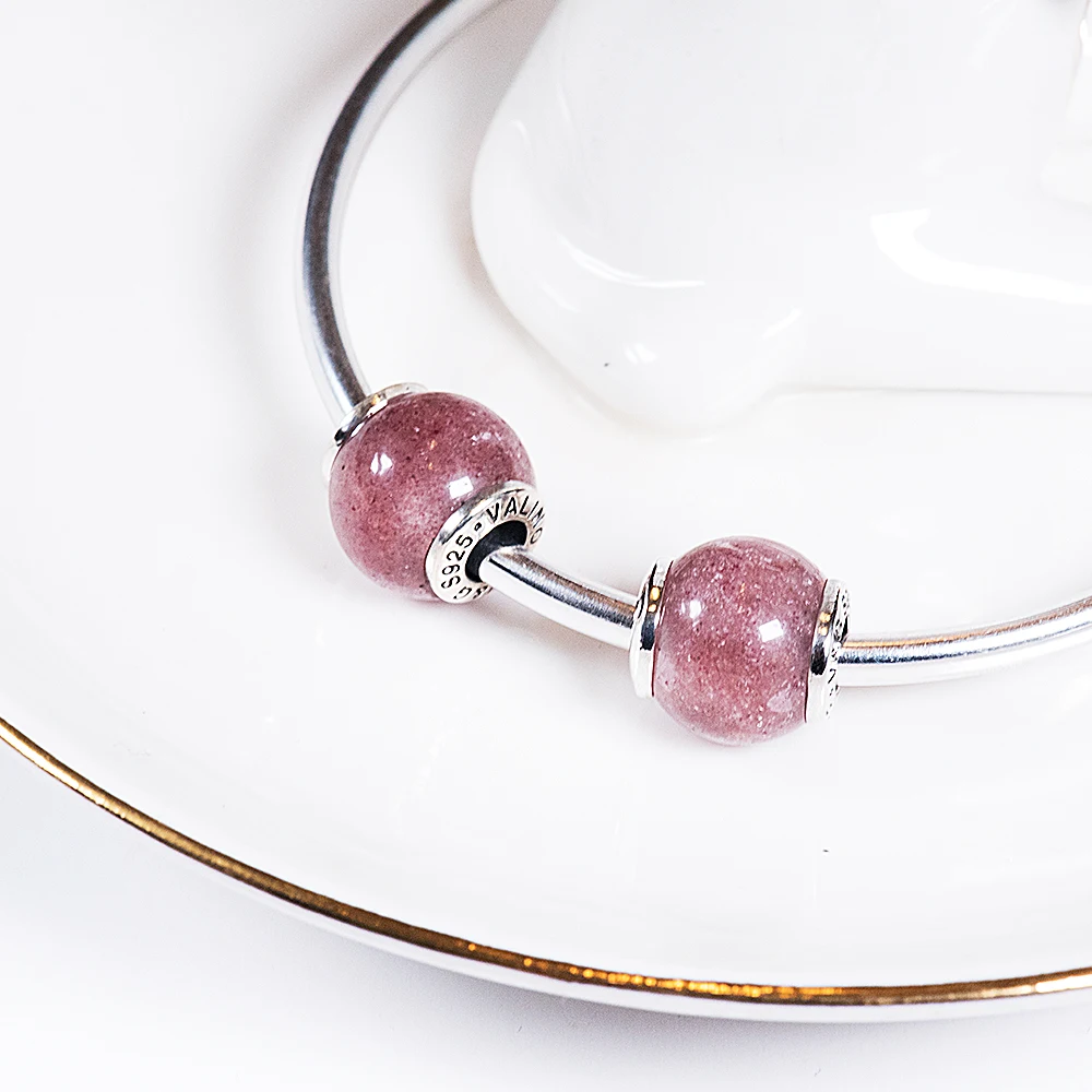 Подвеска с клубничным кристаллом для браслетов и обручей TRBS012|Ювелирные шармы| |