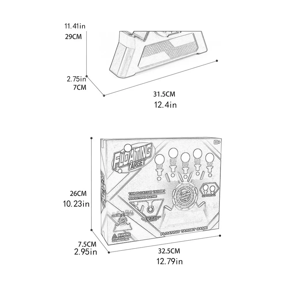 

1 Set Air Target Shooting Game Neutral Plastic Luminous Suspension Flying Ball Shooting Game Toy Children's Soft Bullet Gun