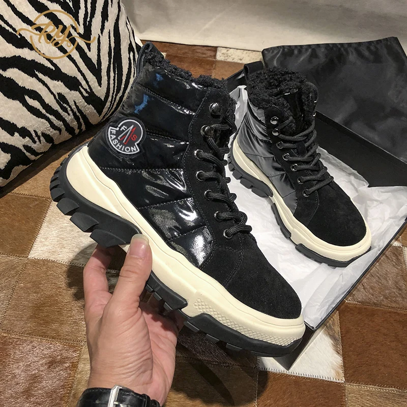 RY RELAA женские зимние ботинки коллекция 2018 года модные из натуральной кожи