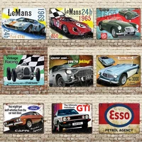 le mans 24 hours vintage metal plate clip tin signs plate posters art cafe bar vintage metal painting wall plaque home decor