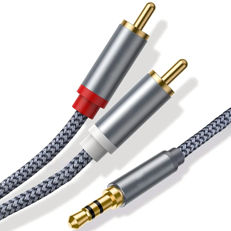 Кабель RCA-3 5 мм 2 шт. (6 футов) аудиокабель RCA от 3 до штекеров [экран hi-fi звук]