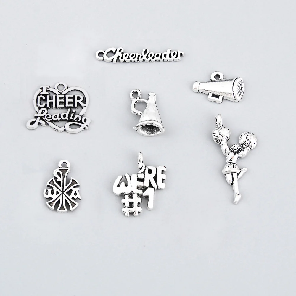 8 шт микс Подвески Черлидинг труба Серебряный цвет кулон для Diy изготовления