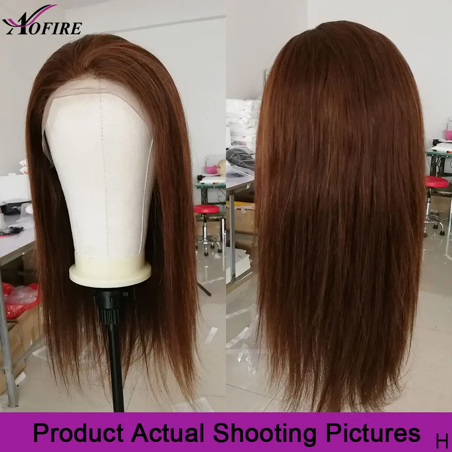 4 # цвет 13x6 кружевные передние человеческие волосы парики прямые бразильские remy