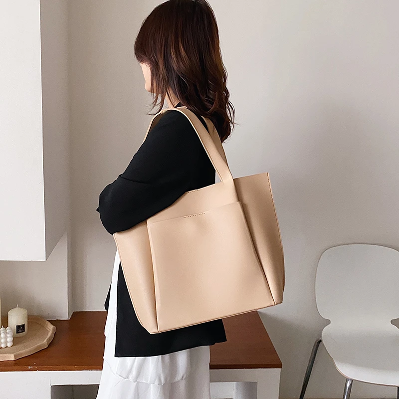 PU Leather Shoulder Bag For Women 2020 New Handbag Big Simple Girls Soft Large Capacity Tote | Багаж и сумки