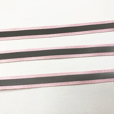 Pink 50 ярдов 1 см нейлоновая флуоресцентная Серебристая Светоотражающая тесьма лента безопасПредупреждение лента планки DIY одежды сумки обувь материал - Цвет: Pink