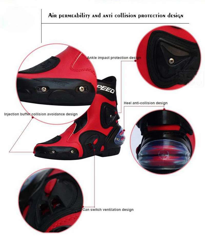 Мотоциклетные ботинки Кожаные водонепроницаемые для верховой езды Обувь из