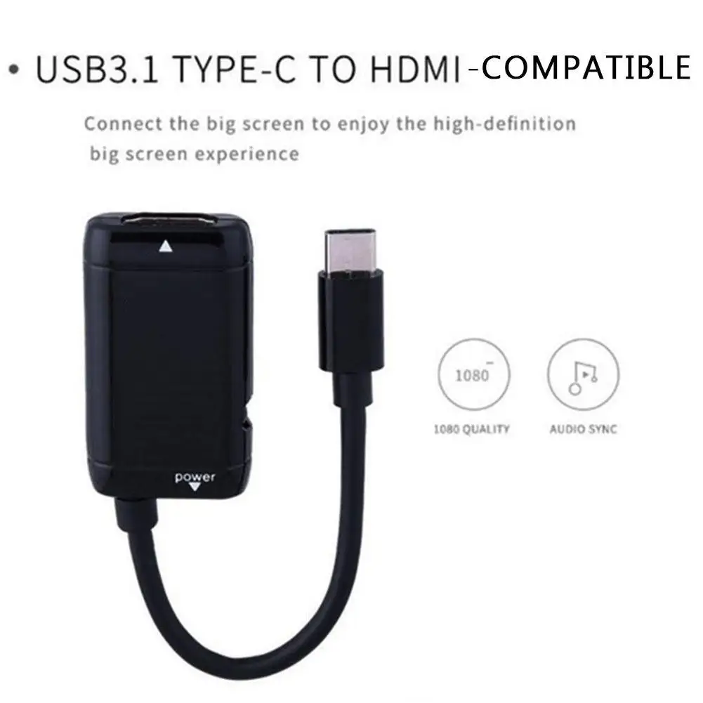 

NEW USB 3.1 to HDMI-compatible conversion adapter Type-C to HDMI-compatible Adapter HD MacBook Cable For New 1080P O5G1