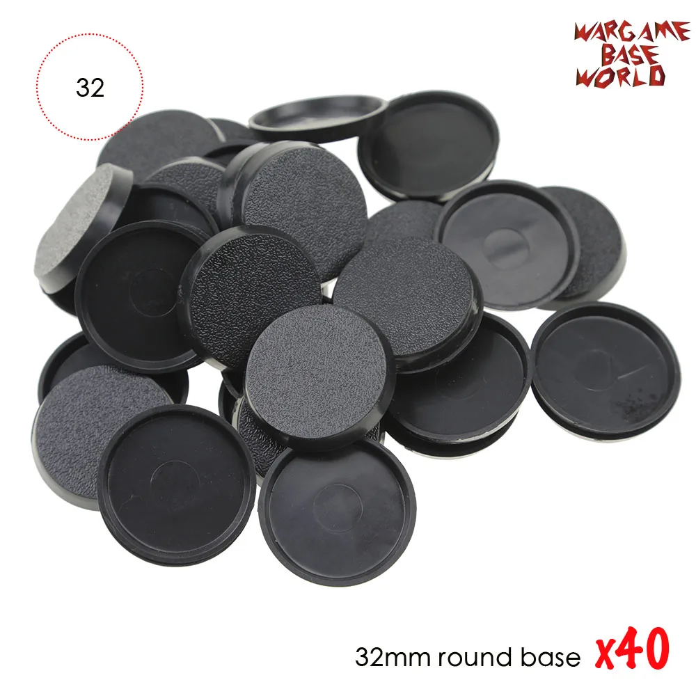 40 шт. 32 мм пластиковые круглые основы для миниатюрных моделей|plastic round base|round base32mm