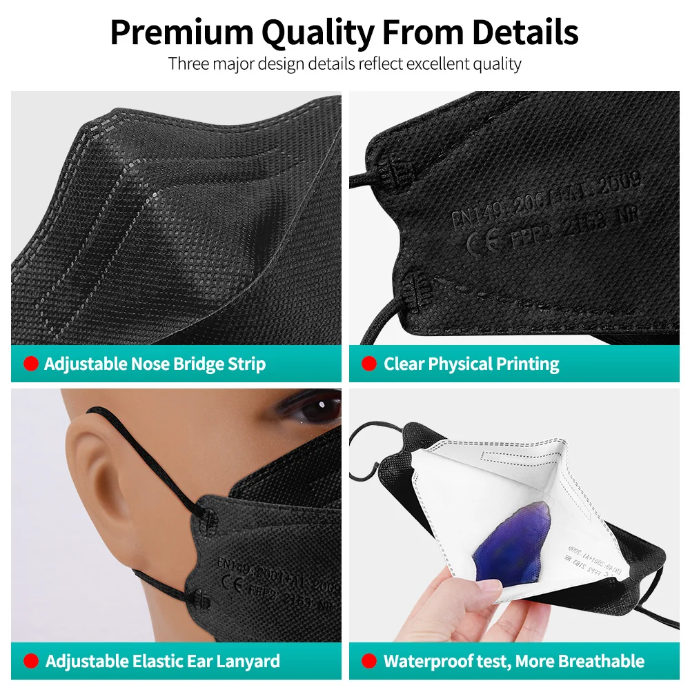 Mascarilla FPP2 Homologada Colores FFP2 Mascarillas KN95 Adult CE FFP2Mask FFP3 4 Layers Fish Mask FP2 Masque FFP 2 | Безопасность и