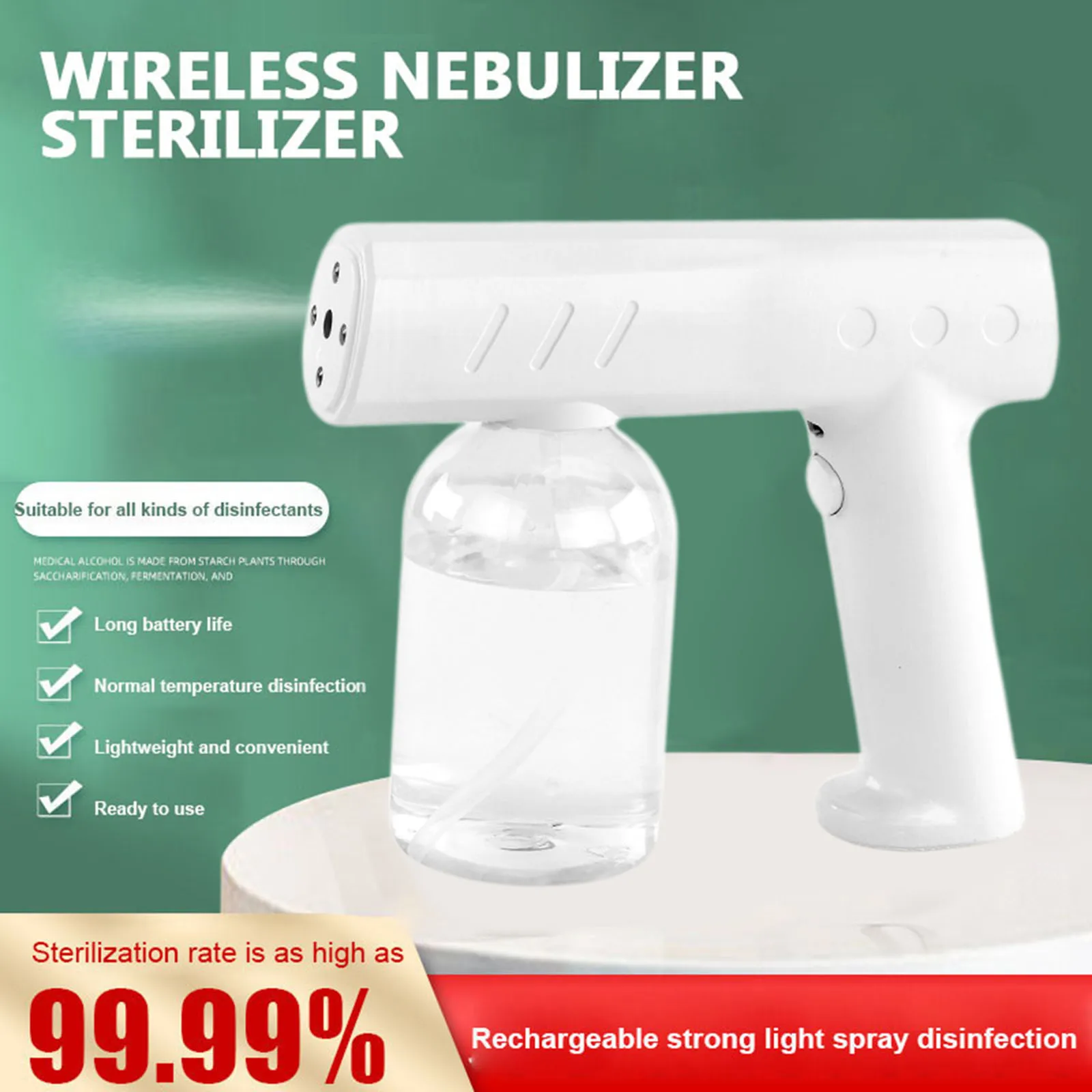 

250ml Nano Sanitizer Sprayer Handheld Sterilizer Sprayer Fogger Home Disinfectant Mist Spray Gun Cordless Sprayer Gun Machine