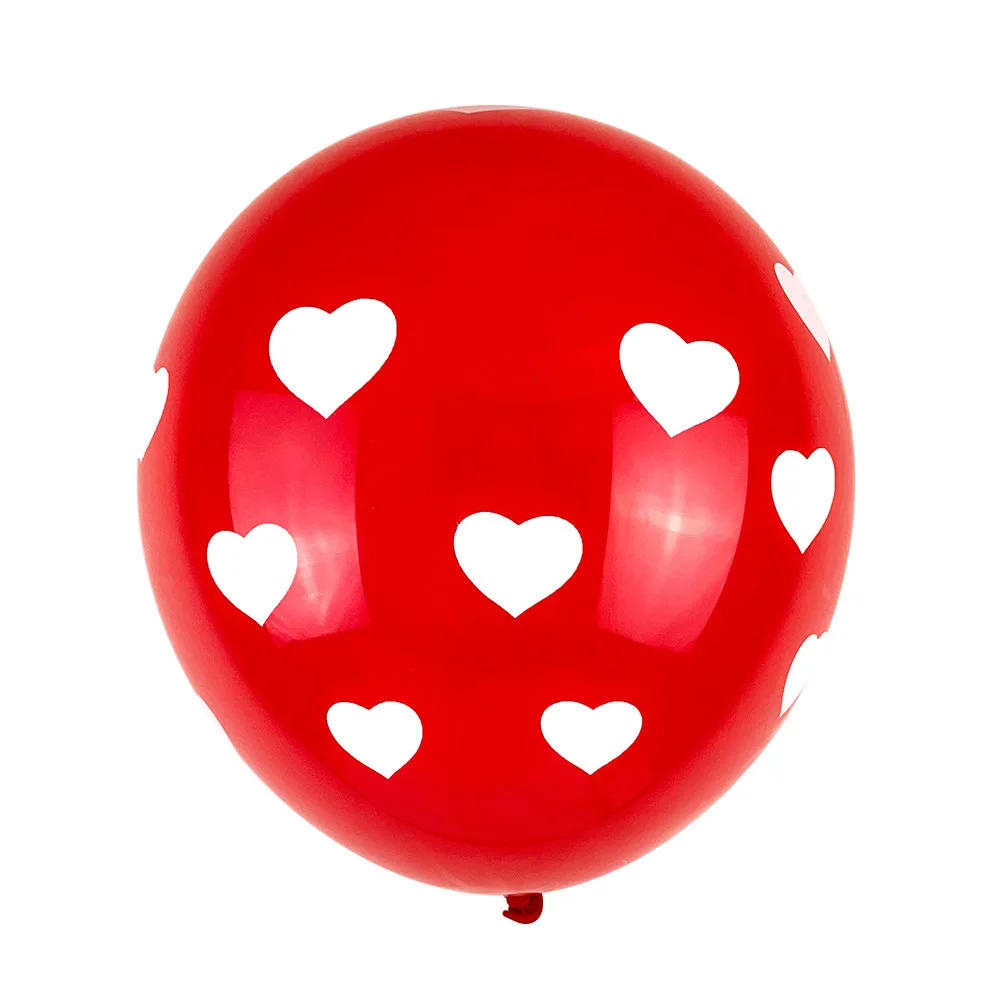 10 шт. 12-дюймовые гелиевые воздушные шары с принтом сердца красные белые латексные