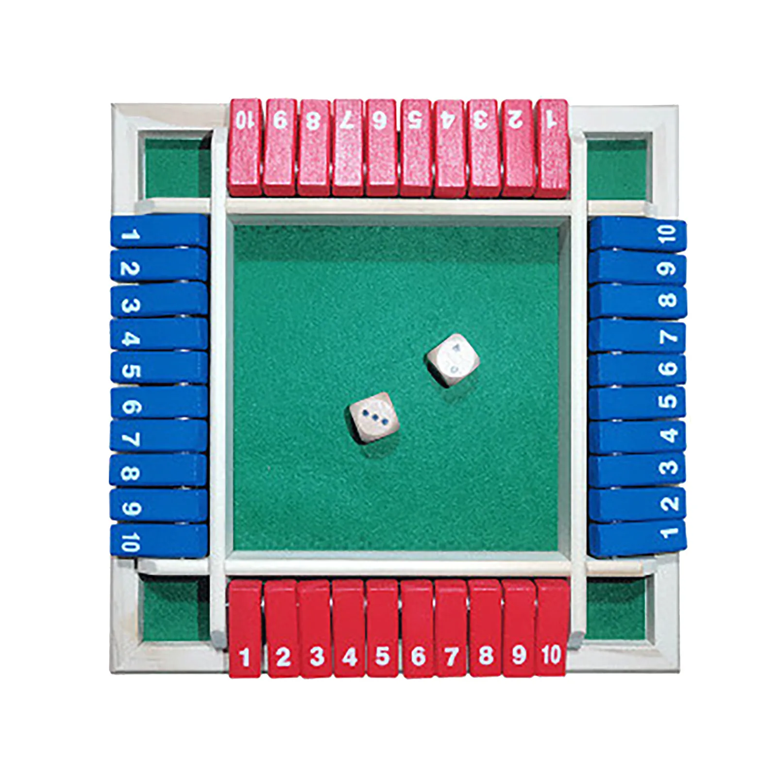 

Traditional Four Sided Wooden 10 Number Pub Bar Board Dice Game Shut the Box Family Early Educational Toy Fun Puzzle Game 5*