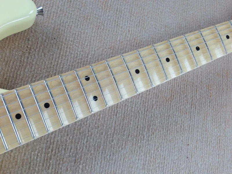 Винтажный жёлтый кремовый гриф Yngwie Malmsteen с зубчатым кленовым грифом ST 6 струн для