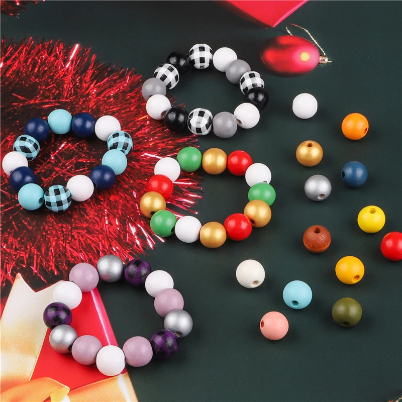 40 шт./лот 16 мм Красочные Твердые натуральные бусины для рукоделия полированные