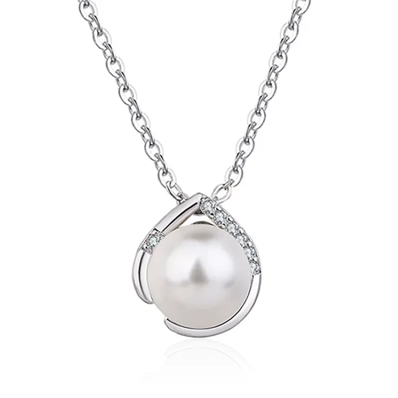 

Japan and South Korea exquisite simple notch Drop Pearl Pendant Necklace classic fashion banquet women's Necklace JDZ-300