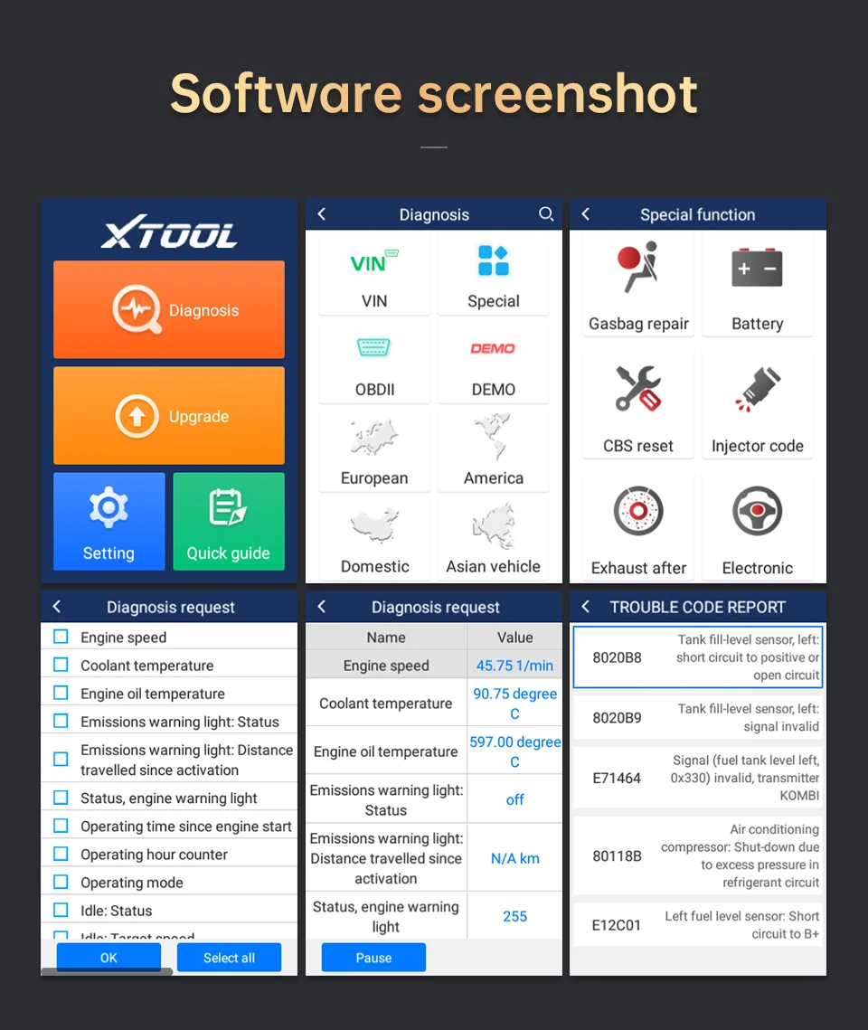 Сканер XTOOL A30 PRO с сенсорным экраном OBD2 автоматический диагностический инструмент