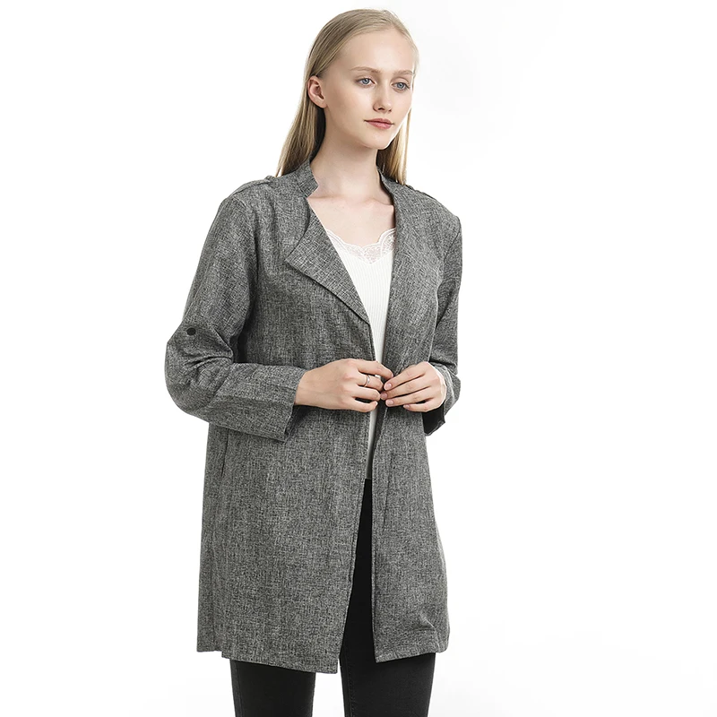 Лидер продаж Осеннее Женское пальто большого размера Женская Длинная Верхняя