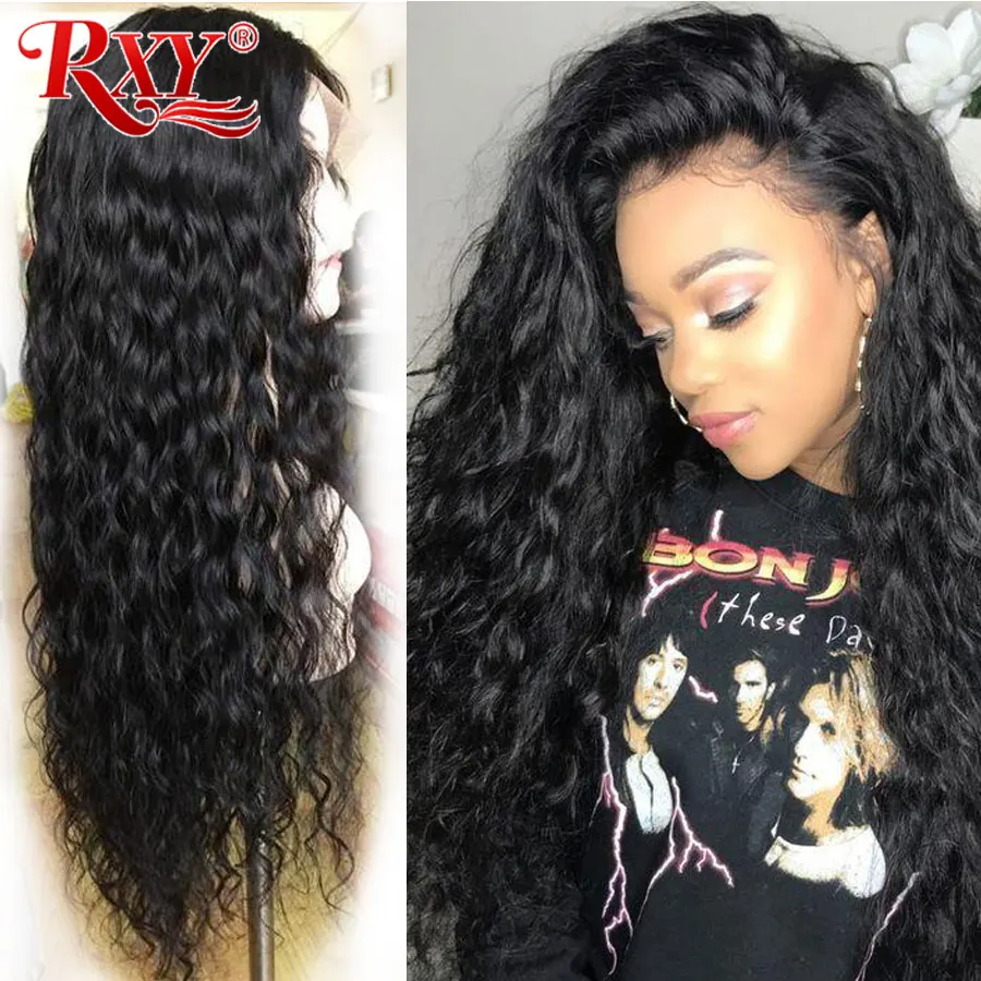RXY парики из натуральных волос на кружеве 360 волнистые волосы 13x6 парик M