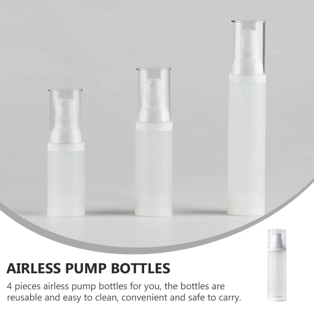 

4pcs 50ml Airless Pump Bottle Travel Cosmetic Dispenser Matte Lotion Bottles