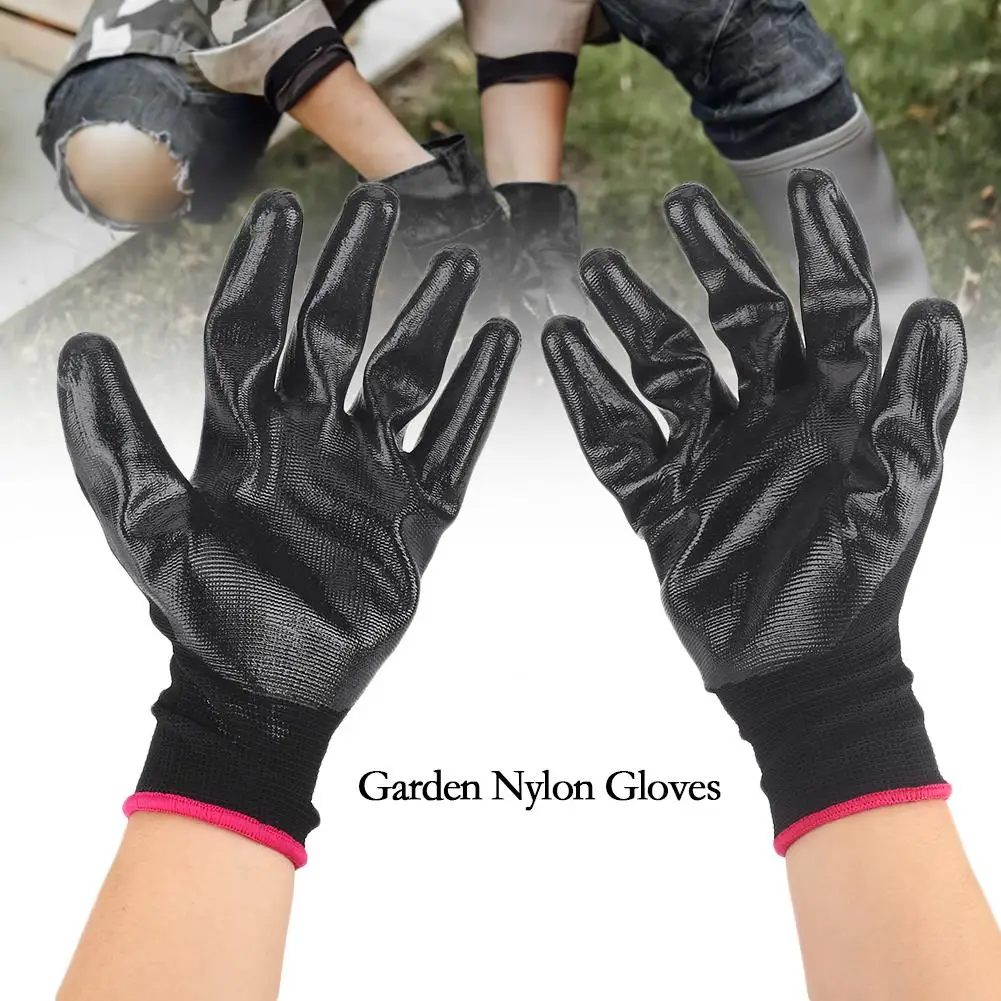 

1Pairs Work Gloves Outdoor Plant Economic Garden Gloves House-Moving Nylon + PU Coating Durable Courtyard Mittens Convenient