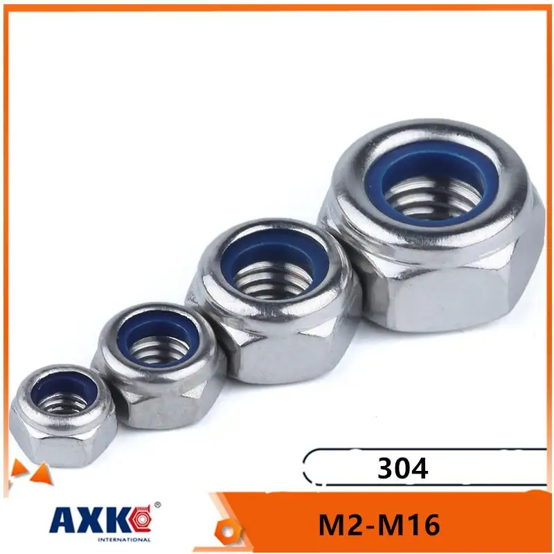 

2/5/10/25 шт. M2 M2.5 M3 M3.5 M4 M5 M6 M8 M10 M12 M16 304 черная гайка из нержавеющей стали Nylock Стопорная гайка Шестигранная нейлоновая вставка самоблокирующаяся ...