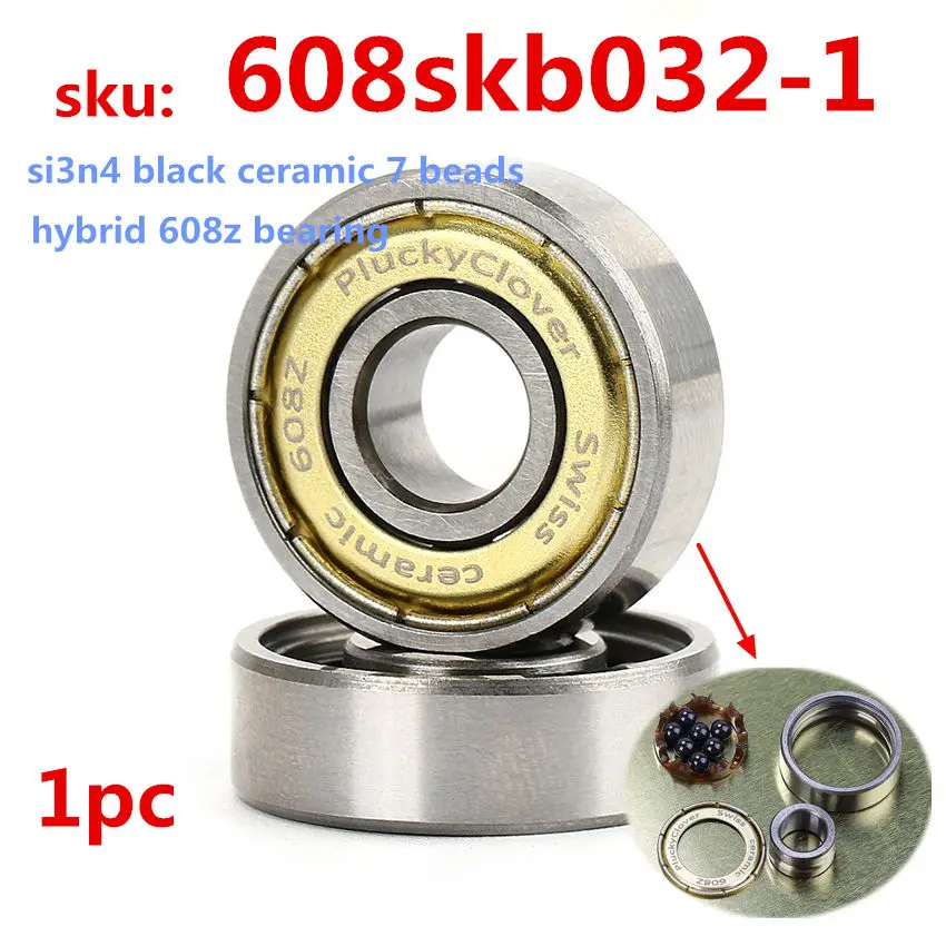 1pc bearing PluckyClover скейт подшипник 608 с 7 керамическими бусинами роликовые коньки скорость скейт керамический подшипник скутер скейтб - Цвет: 1pc bearing