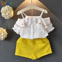 summer clothes for girls blouse and shorts pants sets toddler girl outfits baby kids clothing suit sleeveless floral t shirt