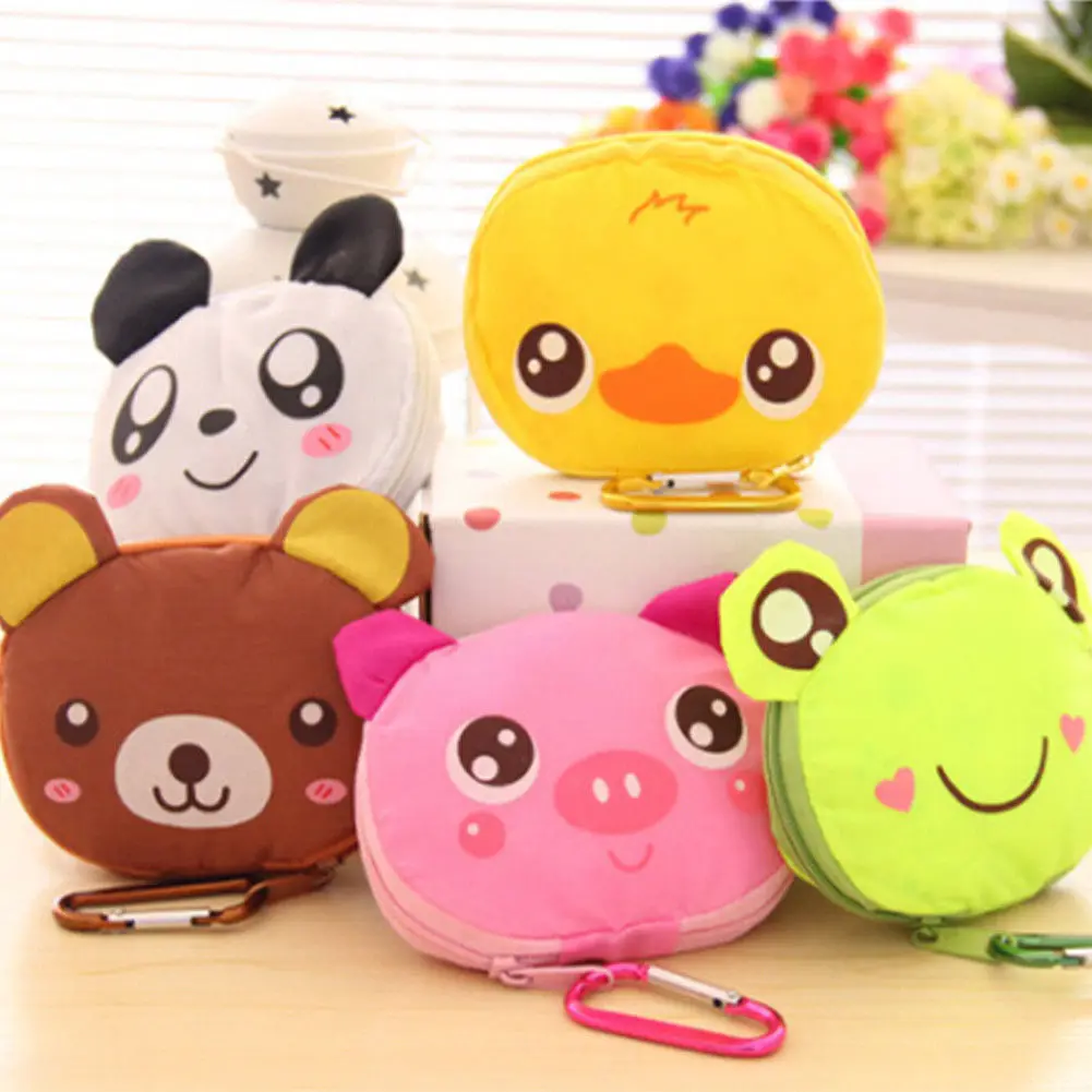 

Fashion Girls Shopping Bag Cute Cartoon Brand New Travel Foldable Bag Storage Eco Reusable Cute Animal Large Capacity Handbag