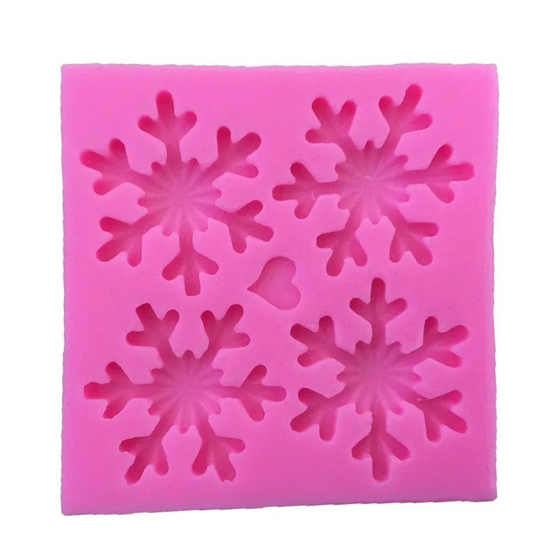 DIY Рождественское украшение для торта помадка силиконовая форма 4 полости