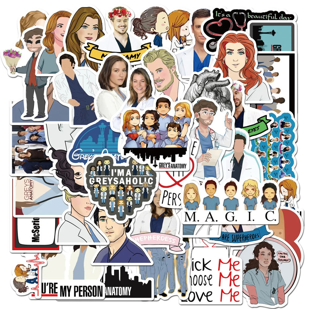 

10/30/50PCS Grey's Anatomy TV Show Graffiti Stickers Car Motorcycle Travel Luggage Fridge Laptop Waterproof Joke Sticker Gifts